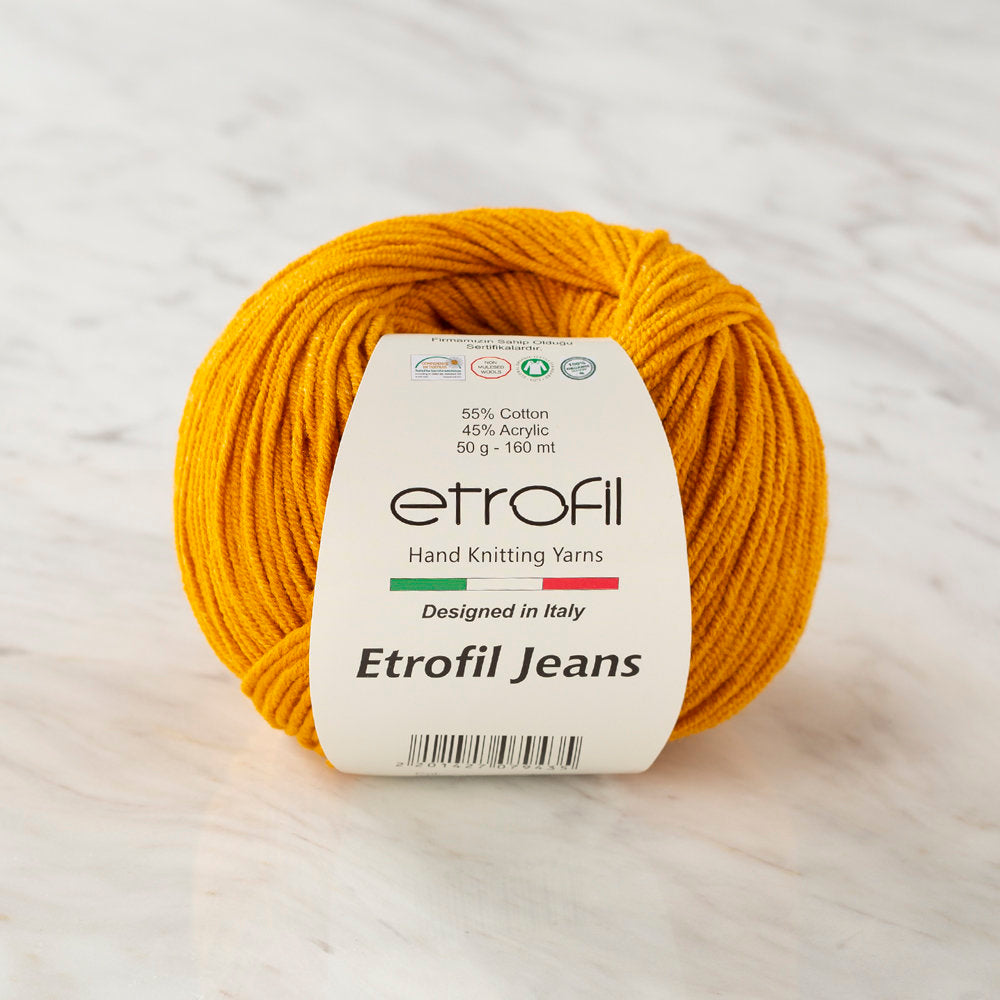 Etrofil Jeans Koyu Sarı El Örgü İpi - 45